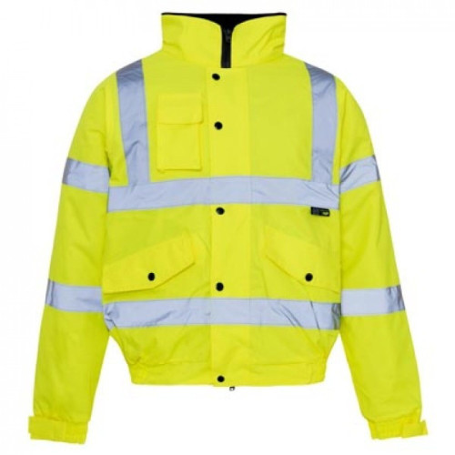 Hi - Viz Padded Bomber Jacket Sz L YELLOW