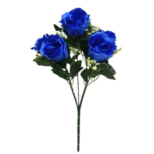 Sweety Rose Bush with Gyp 31cm (5 Heads) (Blue) - Each