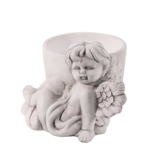 Ceramic Cherub Pot 10cm (18/B) (Grey Wash) - Each