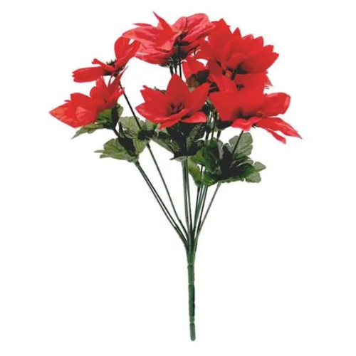 Red Poinsettia Bush with 12 Heads (36/Box) (XM6014) - Each