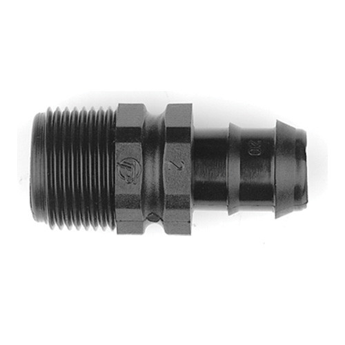 Barbed Hose Adaptor 16mm x 3/4"(M) - Acetal