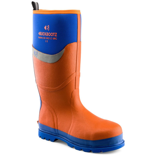 Buckler BBZ6000 S5 Neoprene WP Safety [Orange with Blue Trim] Sizes 5-13
