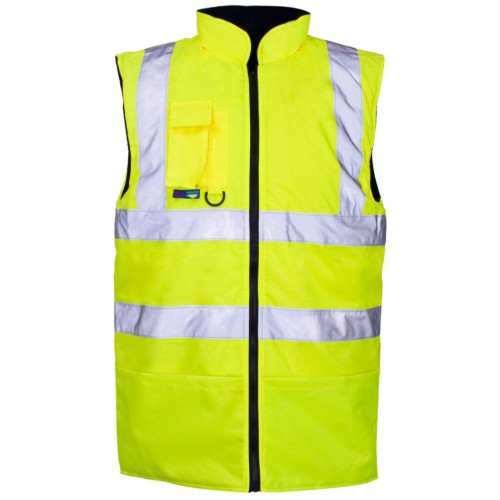 ST Hi Vis Reversible Fleece-Lined Bodywarmer [Yellow] - Medium