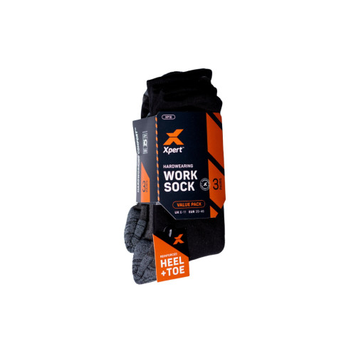 Xpert Core Comfort Work Sock 3 Pack [Black/Grey]