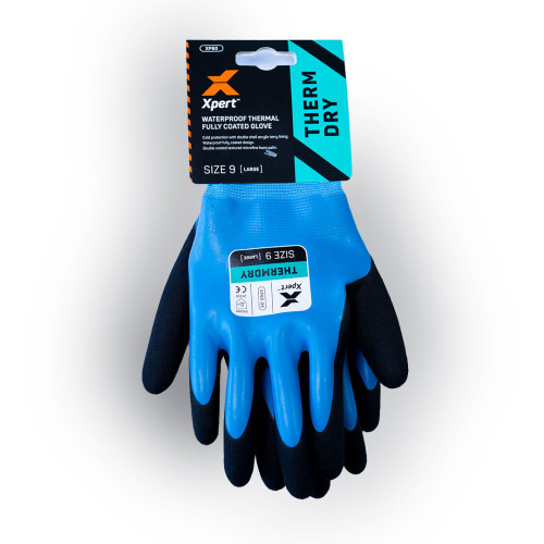 Xpert Core Thermdry Waterproof Thermal Fully Coated Glove [Blue/Black] - Large