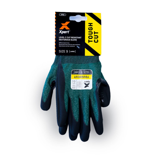 Xpert Core Toughcut Level C Cut Resistant Dexterous Glove [Green/Black] - Large