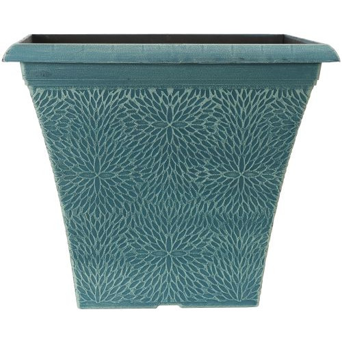 April Planter Square 14.5" [20.0L] (Indigo Green) - Each