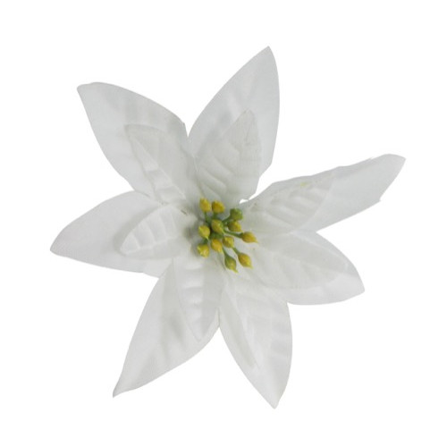 Artificial Silk Flower Poinsettia (White) - Pack of 100