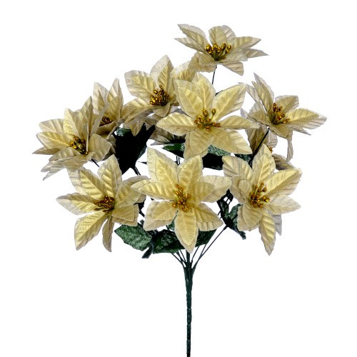 Poinsettia Bush (12 heads) (Gold)