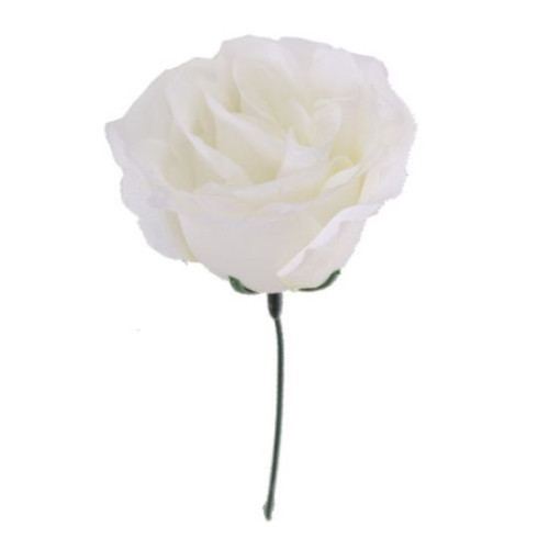 Single Open Rose on 8cm Stem (Ivory) - Box of 144