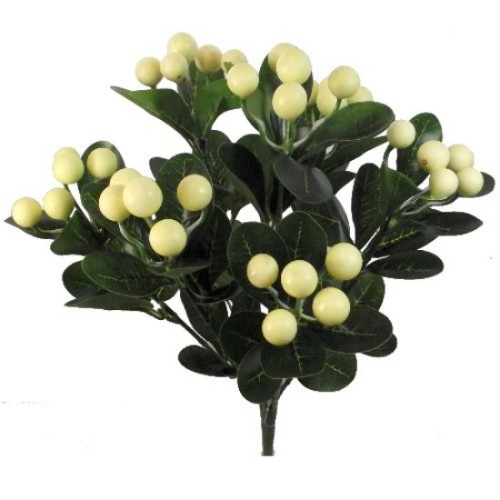 Large Berry Bush 38cm (Cream)