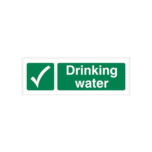 Drinking Water With Right Arrow White Bilingual Spanish Landscape - Wall Sign - View #8