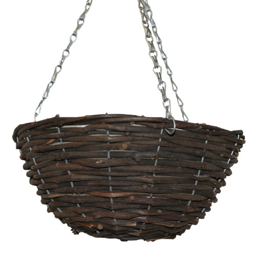 Black Rattan Hanging Basket Round 16" - Bag of 20