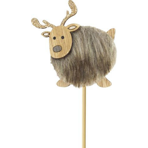 Label Fluffy Reindeer (Grey) - Bag of 12