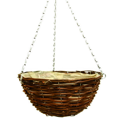 Black Rattan Hanging Basket Round 16" - Bag of 20