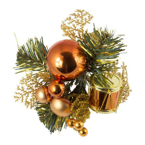 [10] Christmas Pick Drum & Baubles (Copper) (Pack of 12)