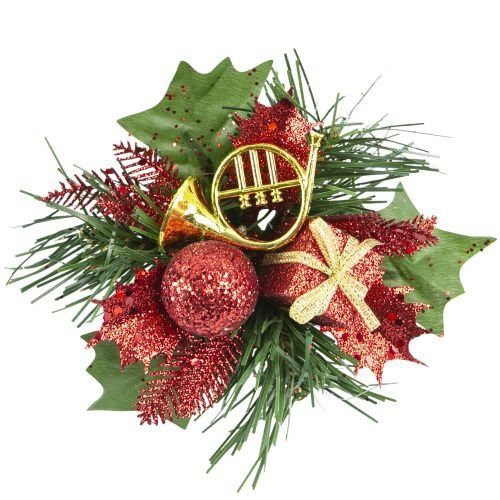 Christmas Pick Gift Box and Horn (Red/Gold) - Box of 12