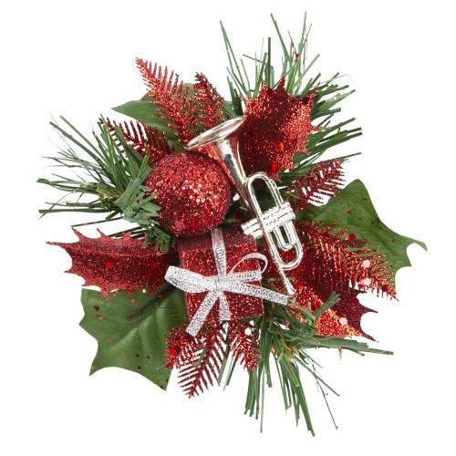 [21] Christmas Pick Gift Box and Horn (Red/Silver) (Box of 12)