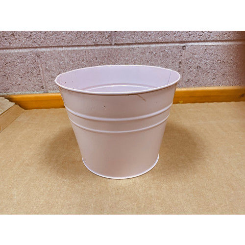 Metal Pink Container Planter 20.5T x 15.5B x 16H