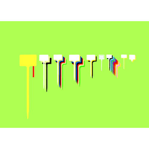 74cm "T" Bed Label (Head 20x12.5cm) SL735 (Yellow) - Box of 25