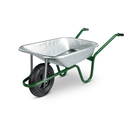 Walsall Contractor Wheelbarrow 85ltr HD (Galvanised) - Pneumatic Tyre - Not Boxed