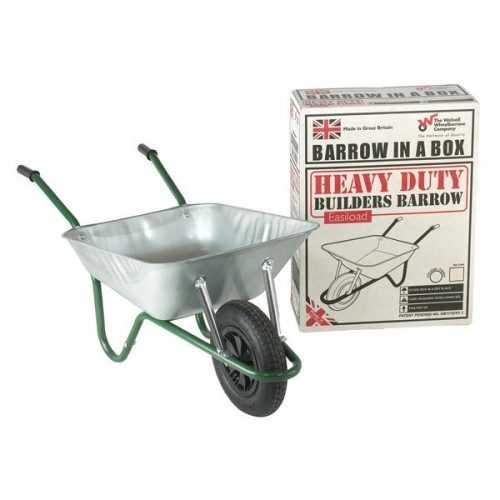 Walsall Easiload Wheelbarrow 90ltr HD Galvanised - Pneumatic Tyre - Boxed