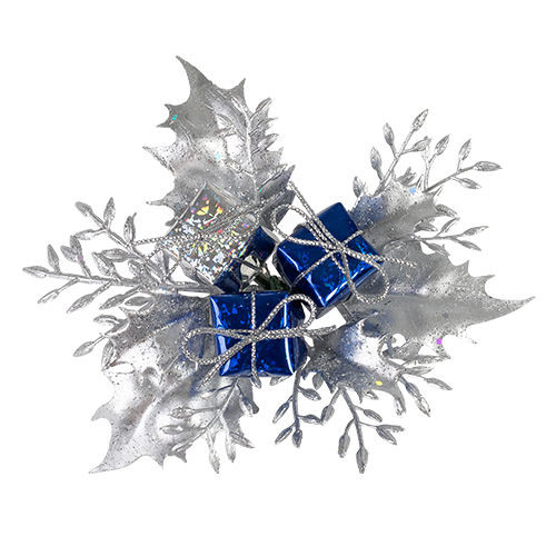 [14] Stain Holly & Fern/Gift Box (Blue/Silver) - Pack of 12
