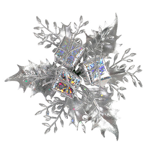 [28] Stain Holly & Fern/Gift Box (Silver) - Pack of 12