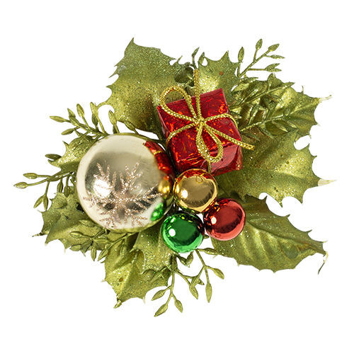 [04] Glitter/Holly & Fern/VP Ball/Gift Box (Green/Gold/Red) - Pack of 12