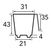 Modiform Multitray 150 [With Feet] (Black) (1568/P) - Each