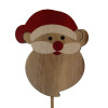 Wooden Christmas Characters on 50cm Wooden Stick (Natural/Red) (Assorted Pack of 6)