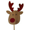 Wooden Christmas Characters on 50cm Wooden Stick (Natural/Red) (Assorted Pack of 6)