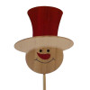 Wooden Christmas Characters on 50cm Wooden Stick (Natural/Red) (Assorted Pack of 6)